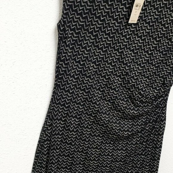 Ann Taylor LOFT Black Printed Dress Size Petite SM - Picture 2 of 6
